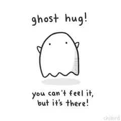 cute ghost giving a hug