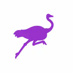 Purple ostrich running animation