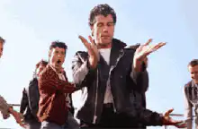 Tony Montana dancing with lightning bolt