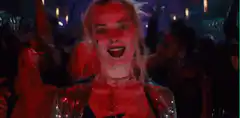 Harley Quinn dancing and sticking tongue out