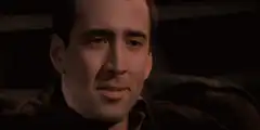 Nicolas Cage laughing hysterically
