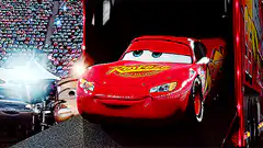 Lightning McQueen exits transport truck