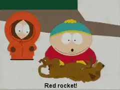 Cartman holding a dead dog
