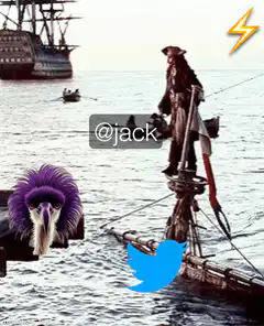 Jack Sparrow kicks Twitter logo