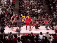 Wrestler with yellow hands