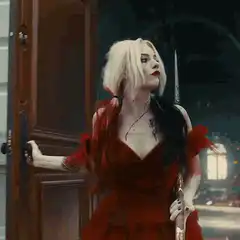 Harley Quinn enters with sword