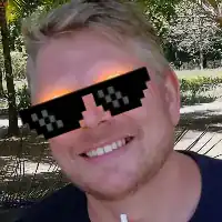 Guy with pixel sunglasses