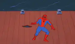 Spider-Man dodging lightning on a dock