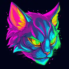 Neon Cat Head Animation