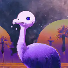purple ostrich alien planet