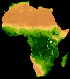 Africa vegetation map animation