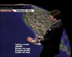 Weatherman Tropical Storm John