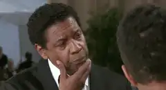 Denzel Washington touching chin