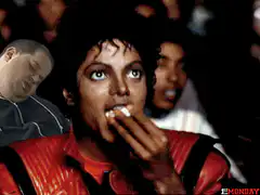 Michael Jackson eating popcorn shocked then happy
