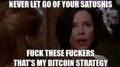 Never let go of your satoshis bitcoin strategy