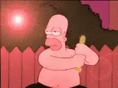 Homer Simpson eating corn on the cob