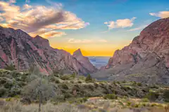 Sunset over red rock canyon