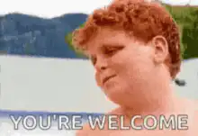 Kid waving you're welcome