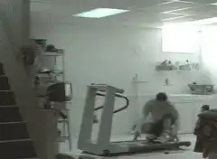 Man falls off treadmill