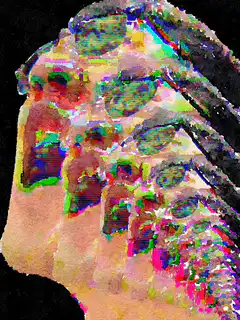 Glitchy pizza slice