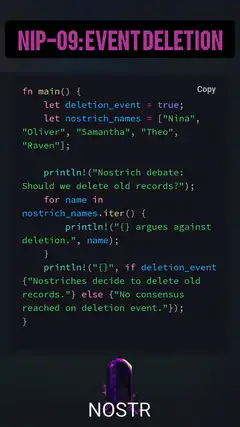 NIP-09 Event Deletion Code