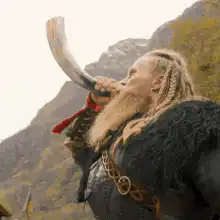 Viking drinking from a horn