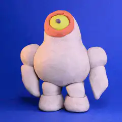 Claymation monster rotates