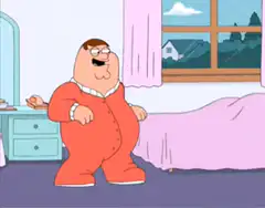 Peter Griffin zaps Lois with a pillow