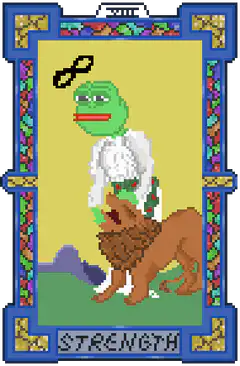 Pepe the Frog Strength Tarot Card