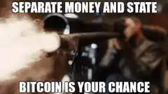 Sniper fires rifle with Bitcoin text