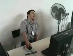 Man blown away by fan