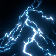 Blue lightning bolts flashing