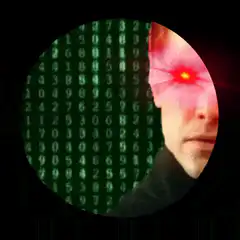 Matrix man with laser eye