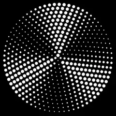 Rotating halftone circle pattern