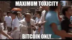 Arnold Schwarzenegger throws off jacket Maximum Toxicity Bitcoin Only