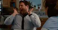 Jonah Hill screaming in a kitchen