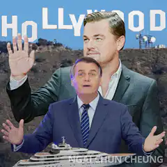 Leonardo DiCaprio and Jair Bolsonaro with yacht