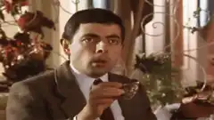 Mr. Bean eating oyster