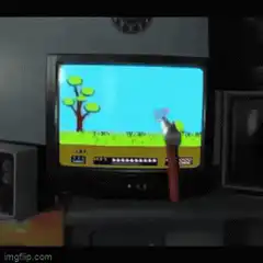 hammer hits tv screen