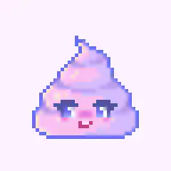 pixel art poop emoji with heart