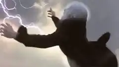 Bald man catching lightning