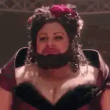 Bearded lady crying