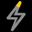 Yellow tip lightning bolt icon
