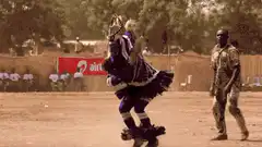 Dancer kicks soldier in the face