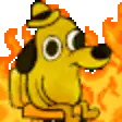 Dog sitting in flames