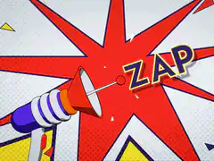 Pop art zap gun animation
