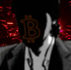 Bitcoin Guy with Glowing Logo