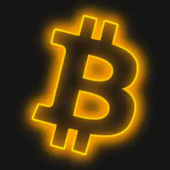 glowing bitcoin logo