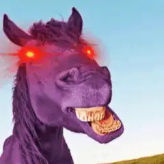 purple horse laser eyes