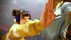 Juri Han vs Chun-Li fight